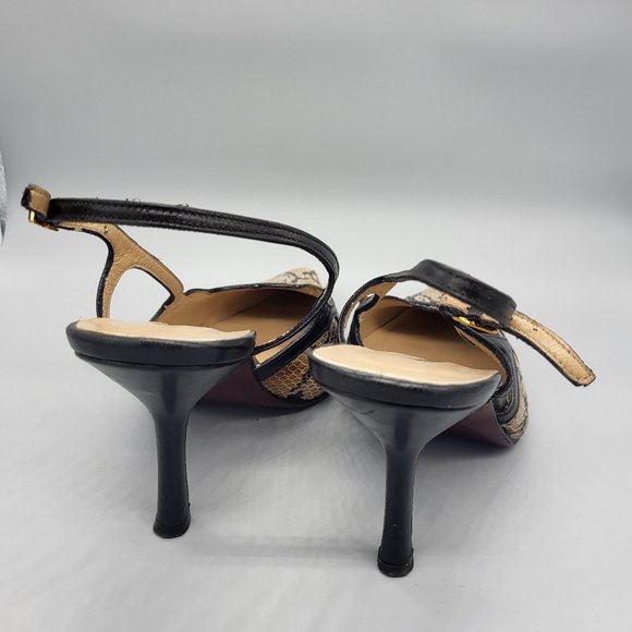 Mario Nardi Snakeskin Print Slingback Pumps - Picture 10 of 15